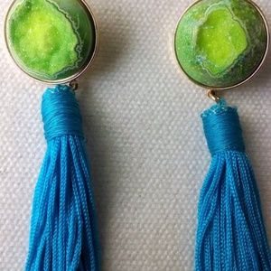 Dara Ettinger MARISSA Turquoise Tassels Earrings